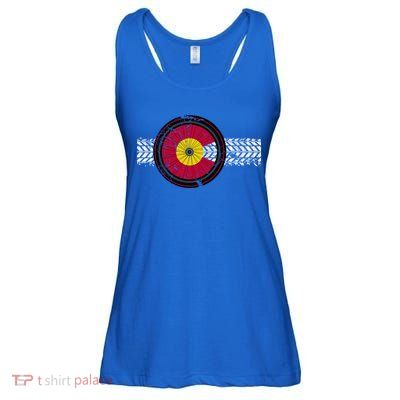 Colorado Bike Flag Mountain Bike Biking Cyclist Cycling Ladies Essential Flowy Tank