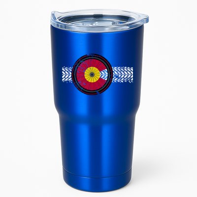 Colorado Bike Flag Mountain Bike Biking Cyclist Cycling Tumbler