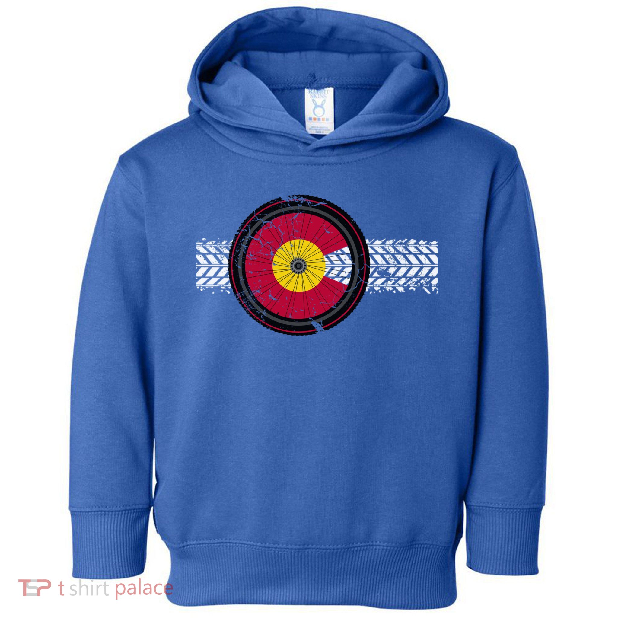 Colorado Bike Flag Mountain Bike Biking Cyclist Cycling Toddler Hoodie