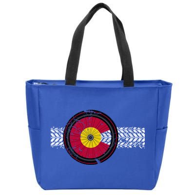 Colorado Bike Flag Mountain Bike Biking Cyclist Cycling Zip Tote Bag