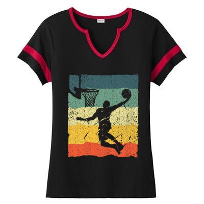 Cool Basketball For Women Vintage Basketball Player Ladies Halftime Notch Neck Tee