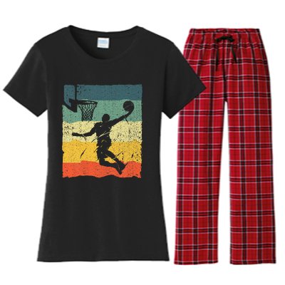 Cool Basketball For Women Vintage Basketball Player Women's Flannel Pajama Set