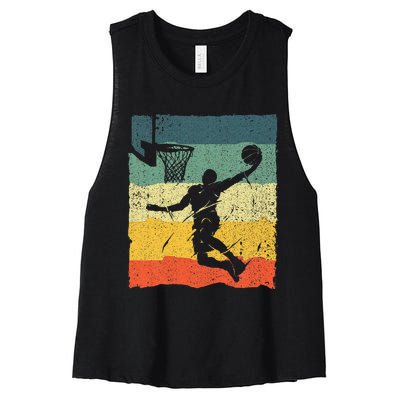 Cool Basketball For Women Vintage Basketball Player Women's Racerback Cropped Tank