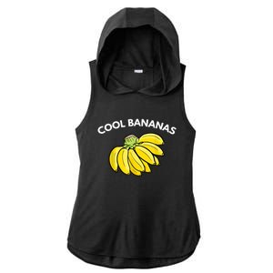 Cool Bananas| Funny Fruit Pun | Banana Ladies PosiCharge Tri-Blend Wicking Draft Hoodie Tank