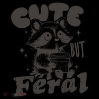 Cute But Feral Funny Racoon With Glasses  Flexfit Unipanel Trucker Cap