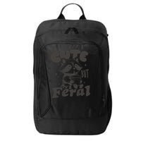 Cute But Feral Funny Racoon With Glasses  City Backpack