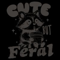 Cute But Feral Funny Racoon With Glasses  Drawstring Bag