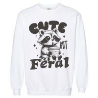 Cute But Feral Funny Racoon With Glasses  Garment-Dyed Sweatshirt