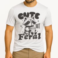 Cute But Feral Funny Racoon With Glasses  Performance Shirt