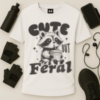 Cute But Feral Funny Racoon With Glasses  Performance Shirt