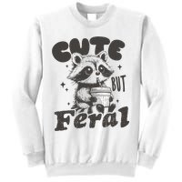 Cute But Feral Funny Racoon With Glasses  Sweatshirt