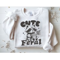 Cute But Feral Funny Racoon With Glasses  Sweatshirt