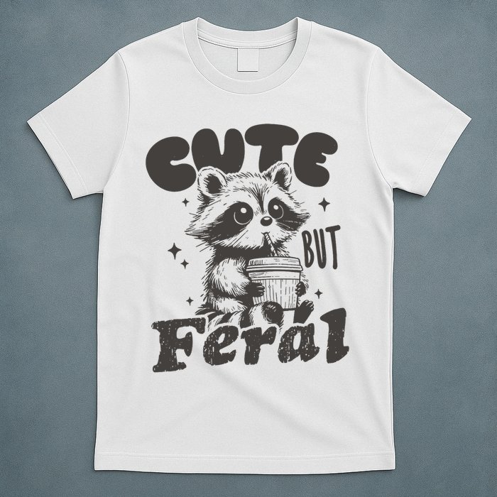 Cute But Feral Funny Racoon With Glasses  T-Shirt
