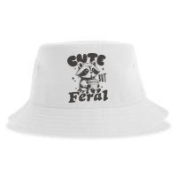 Cute But Feral Funny Racoon With Glasses  Sustainable Bucket Hat