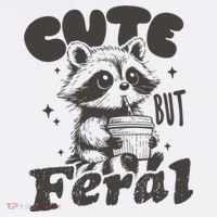 Cute But Feral Funny Racoon With Glasses  Button