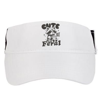 Cute But Feral Funny Racoon With Glasses  Adult Drive Performance Visor