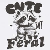 Cute But Feral Funny Racoon With Glasses  Bucket Hat