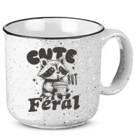 Cute But Feral Funny Racoon With Glasses  15oz Campfire Ceramic Mug