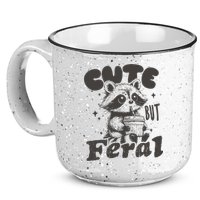 Cute But Feral Funny Racoon With Glasses  15oz Campfire Ceramic Mug