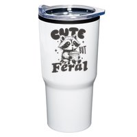 Cute But Feral Funny Racoon With Glasses  Tumbler