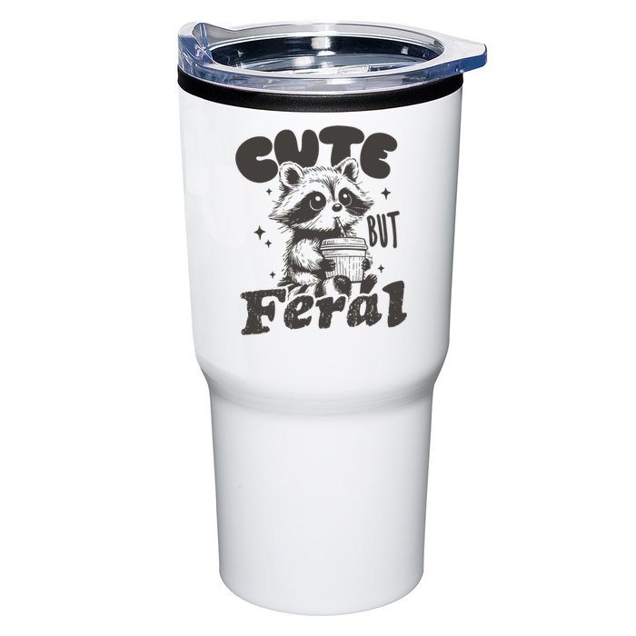 Cute But Feral Funny Racoon With Glasses  Tumbler