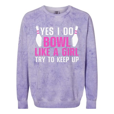 Cute Bowling For Women Bowler Spare Me Ladies Bowling Colorblast Crewneck Sweatshirt