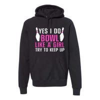 Cute Bowling For Women Bowler Spare Me Ladies Bowling Premium Hoodie