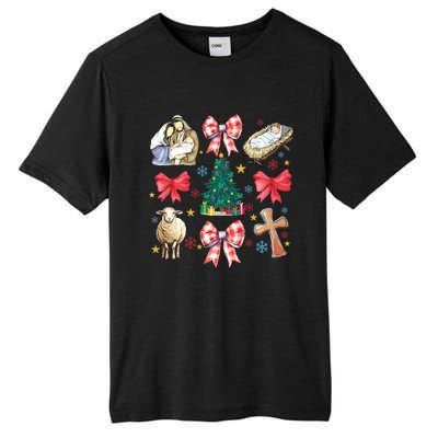 Coquette Bow Funny Baby Jesus Christmas Bible Verse Xmas Tall Fusion ChromaSoft Performance T-Shirt