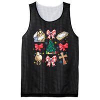 Coquette Bow Funny Baby Jesus Christmas Bible Verse Xmas Mesh Reversible Basketball Jersey Tank