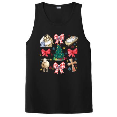 Coquette Bow Funny Baby Jesus Christmas Bible Verse Xmas PosiCharge Competitor Tank