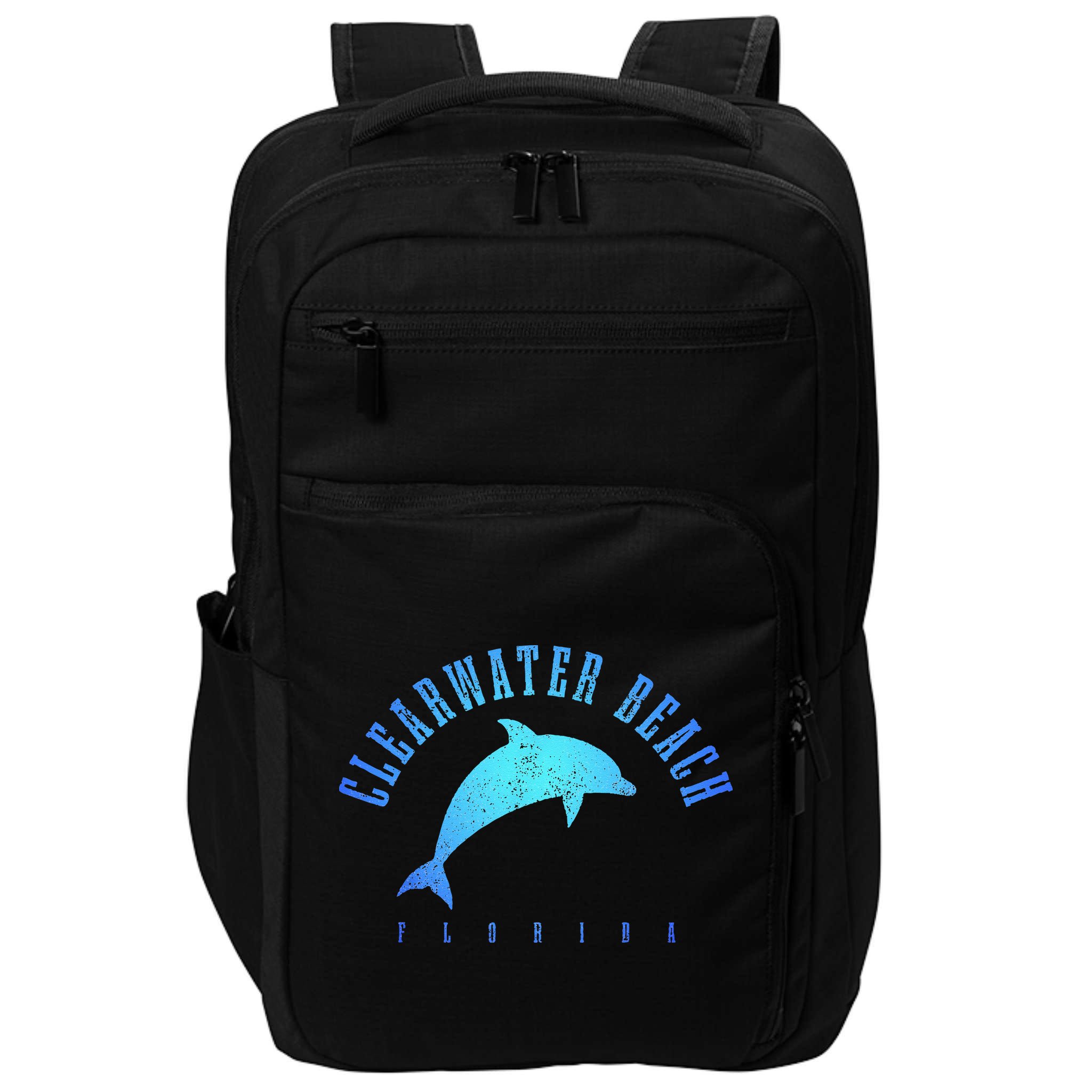 Clearwater Beach Florida FL Dolphin Vacation Souvenir Impact Tech Backpack