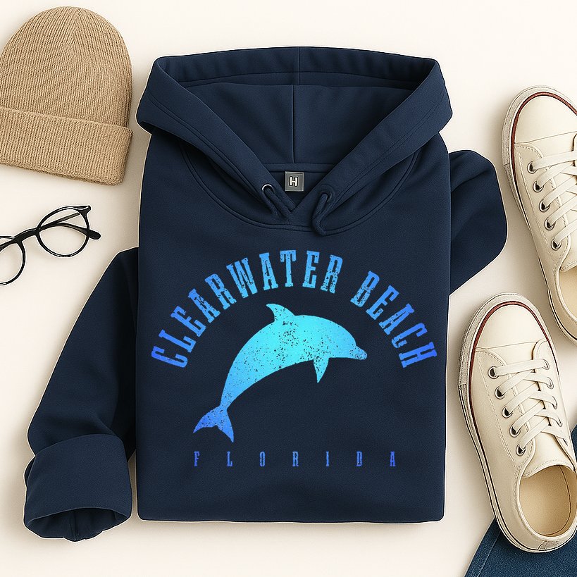 Clearwater Beach Florida FL Dolphin Vacation Souvenir Hoodie