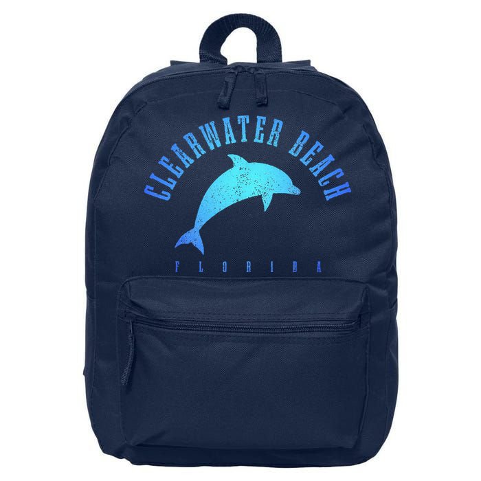 Clearwater Beach Florida FL Dolphin Vacation Souvenir 16 in Basic Backpack