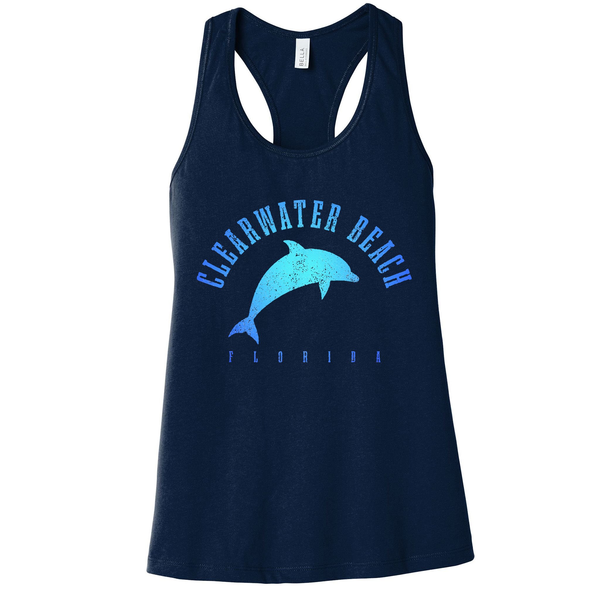 Clearwater Beach Florida FL Dolphin Vacation Souvenir Womens Tank Top