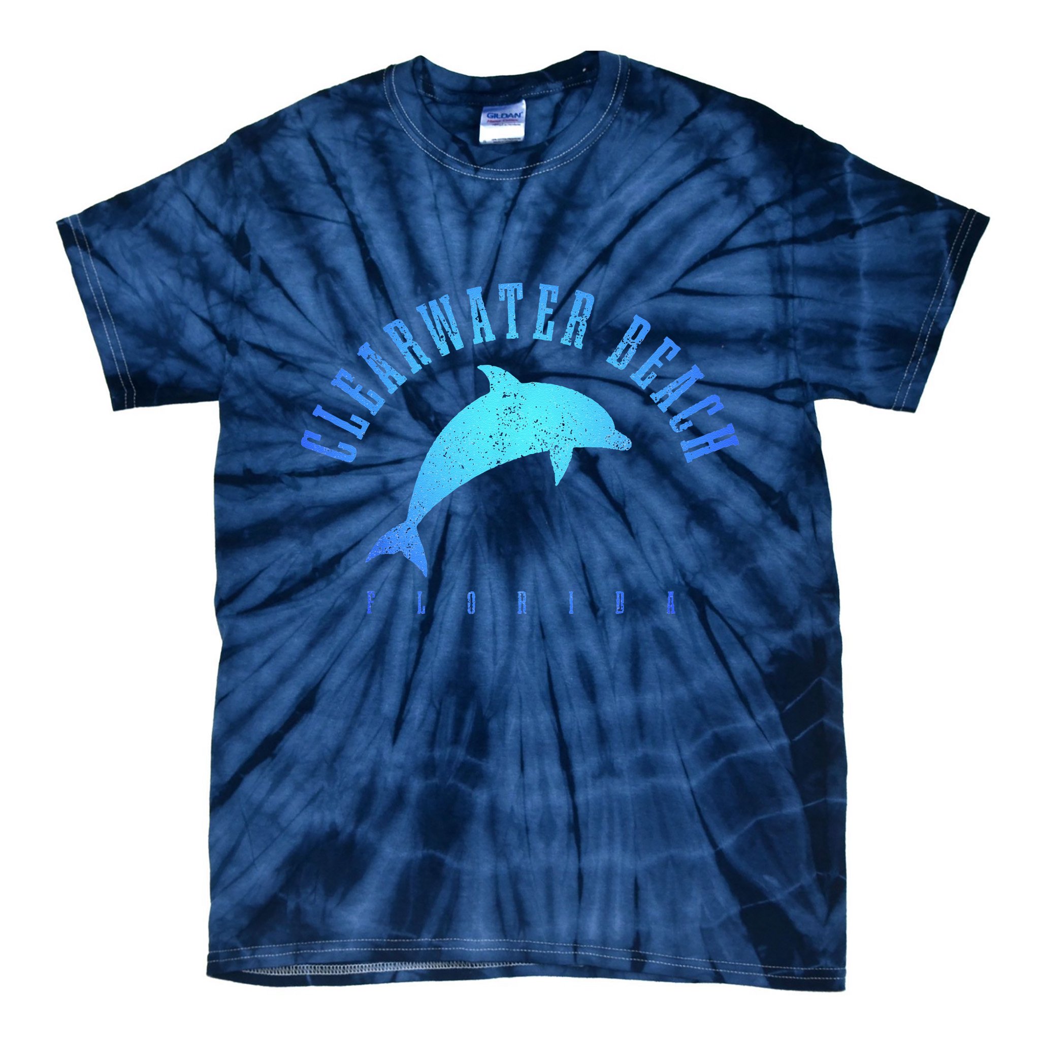 Clearwater Beach Florida FL Dolphin Vacation Souvenir Tie-Dye T-Shirt