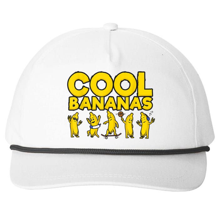 Cool Bananas | Funny Fruit Pun | Banana Snapback Five-Panel Rope Hat