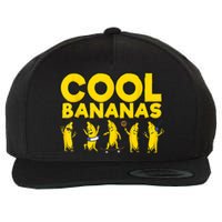 Cool Bananas | Funny Fruit Pun | Banana Wool Snapback Cap