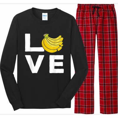 Cool Banana For Men Women Fruit Lover Bananas Hawaiian Love Long Sleeve Pajama Set