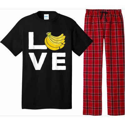 Cool Banana For Men Women Fruit Lover Bananas Hawaiian Love Pajama Set