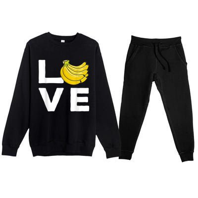 Cool Banana For Men Women Fruit Lover Bananas Hawaiian Love Premium Crewneck Sweatsuit Set