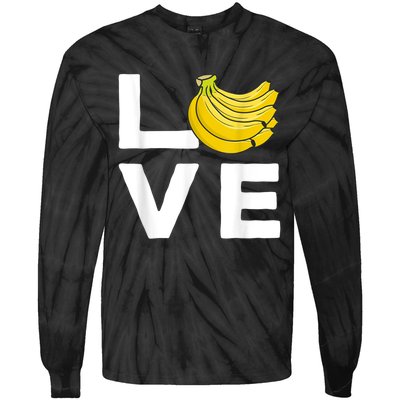 Cool Banana For Men Women Fruit Lover Bananas Hawaiian Love Tie-Dye Long Sleeve Shirt