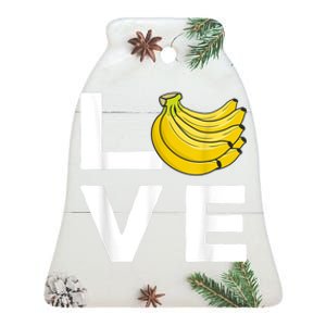 Cool Banana For Men Women Fruit Lover Bananas Hawaiian Love Ceramic Bell Ornament