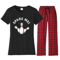 Cute Bowling For Or Spare Me Women's Flannel Pajama Set