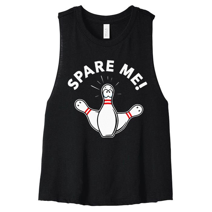 Cute Bowling For Or Spare Me Women's Racerback Cropped Tank