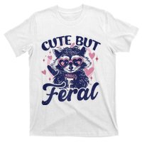 Cute But Feral Raccoon Outfits For Women Funny Raccoon T-Shirt