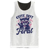 Cute But Feral Raccoon Outfits For Women Funny Raccoon Mesh Reversible Basketball Jersey Tank