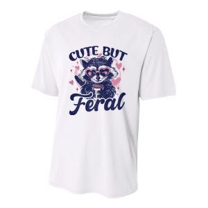 Cute But Feral Raccoon Outfits For Women Funny Raccoon Youth Performance Sprint T-Shirt