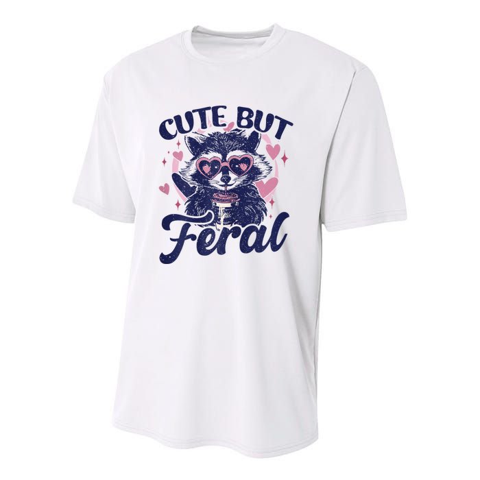 Cute But Feral Raccoon Outfits For Women Funny Raccoon Youth Performance Sprint T-Shirt