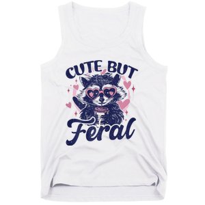 Cute But Feral Raccoon Outfits For Women Funny Raccoon Tank Top