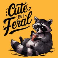 Cute But Feral Funny And Wild Raccoon Design Sustainable Knit Beanie